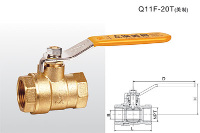 Q11F-20T(美制）黃銅球閥
